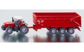 Massey Ferguson Tractor with Trailer - 1/87 Scale (Siku 1844)