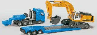 MAN Truck & Trailer w/Liebherr Excavator - 1/87 Scale (Siku 1847)