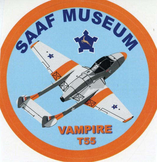 SAAF Museum Vampire T.55 Sticker (SM10)