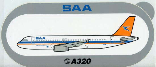 South African Airways Airbus A320 Sticker (ST45)