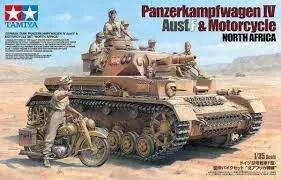 PzKpw IV Ausf.F & Motorcycles Set - 1/35 Scale (Tamiya 25208)