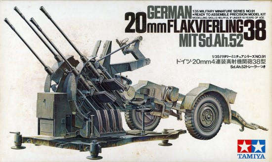 20mm Flakvierling 38 mit Sd.Ah.52 - 1/35 Scale (Tamiya 35091)