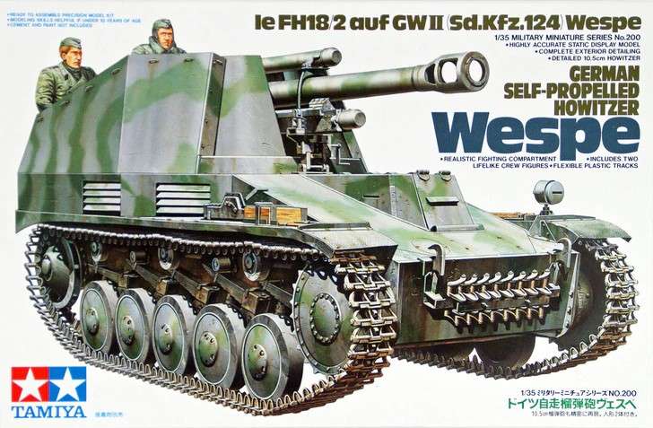 Le FH18/2 auf GWII (Sd.Kfz.124) Wespe German Self-Propelled Howitzer - 1/35 Scale (Tamiya)(TAM35200)