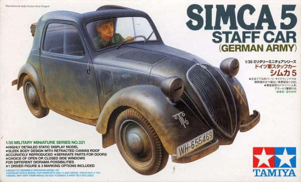Simca 5 Staff Car German Army- 1/35 Scale (Tamiya 35321)