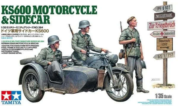 German KS600 Motorcycle & Sidecar - 1/35 Scale (Tamiya 35384)