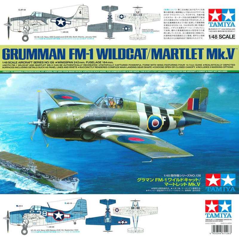 Grumman FM-1 Wildcat / Martlet Mk.V - 1/48 Scale (Tamiya 61126)
