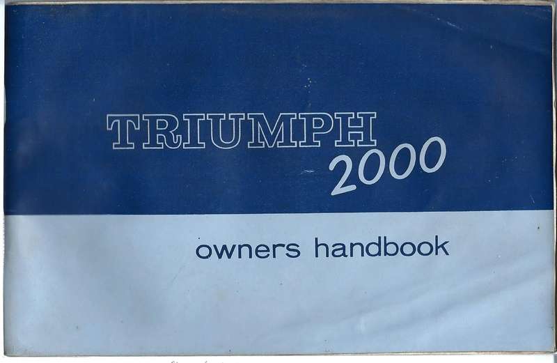 Triumph 2000 Owners Handbook (T2000)