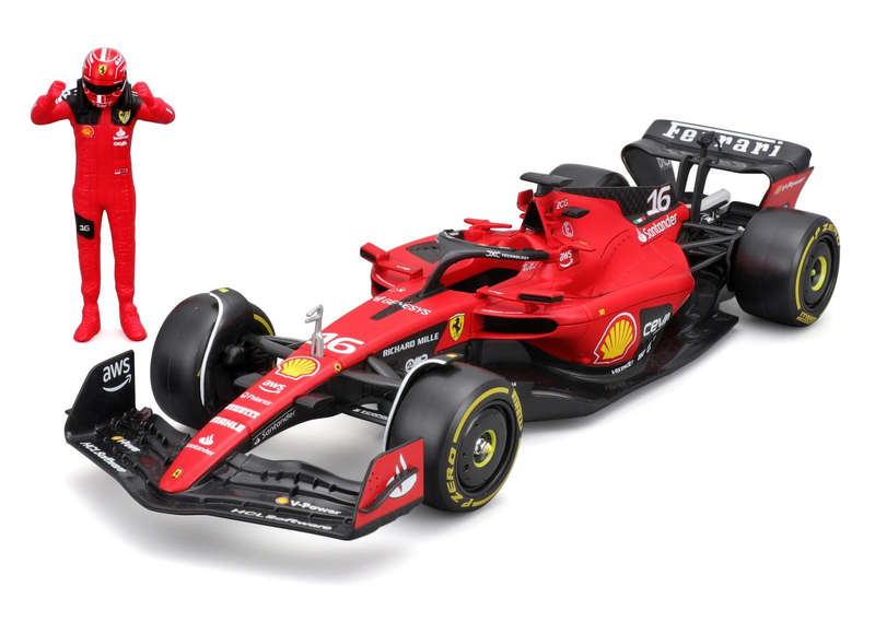 Ferrari F1 SF-23 with driver #16 Charles Leclerc - 1/24 Scale (Burago 18-26809)