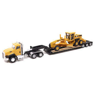 CAT CGT660 with Lowboy Trailer & 163H Grader - 1/87 Scale (DM84414)
