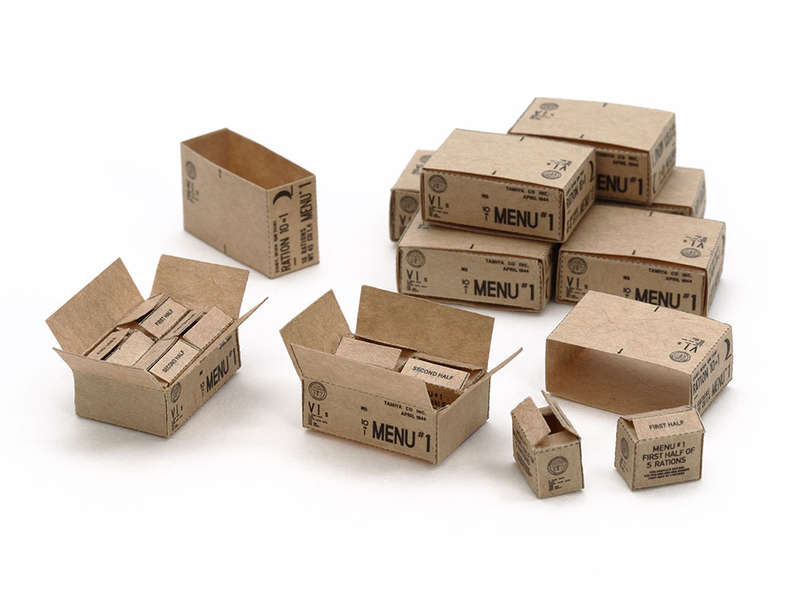 10-in-1 Ration Cartons (WWII) - 1/35 Scale (Tamiya 12689)