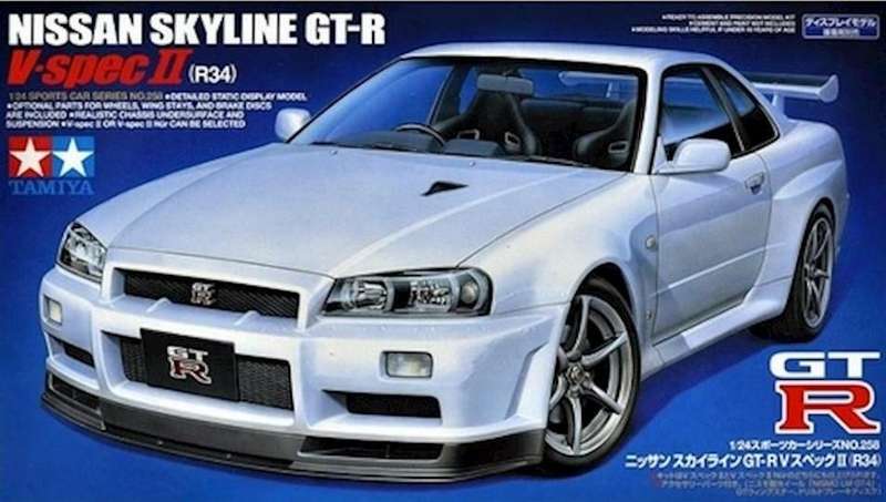 Nissan Skyline GT-R R34 V-Spec II - 1/24 Scale (Tamiya 24258)