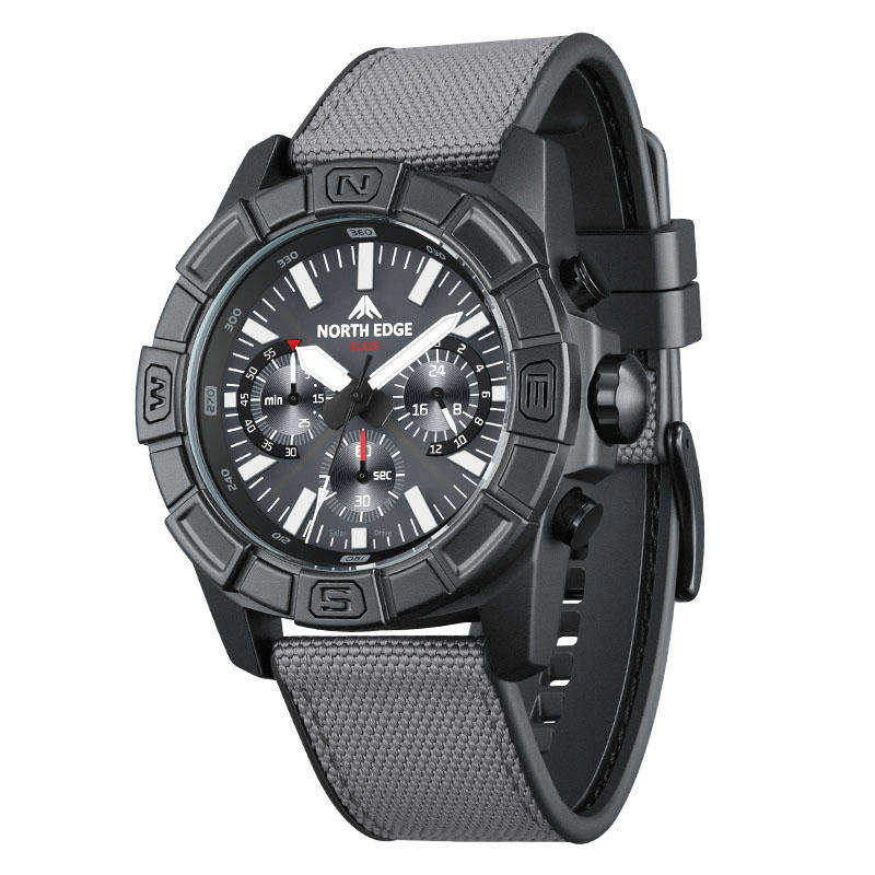 NORTH EDGE Men's Blaze  Photovoltaic Solar Drive Watch - Nylon Strap