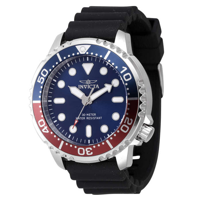 INVICTA Mens Pro Diver 48mm Pepsi Silicone Strap Watch