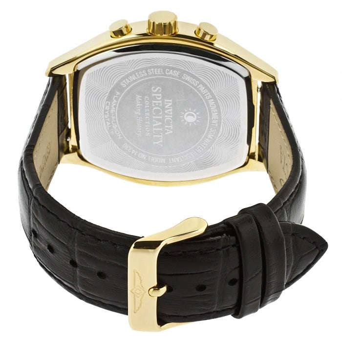 Invicta Tonneux Speciality Genuine Leather Chronograph Watch