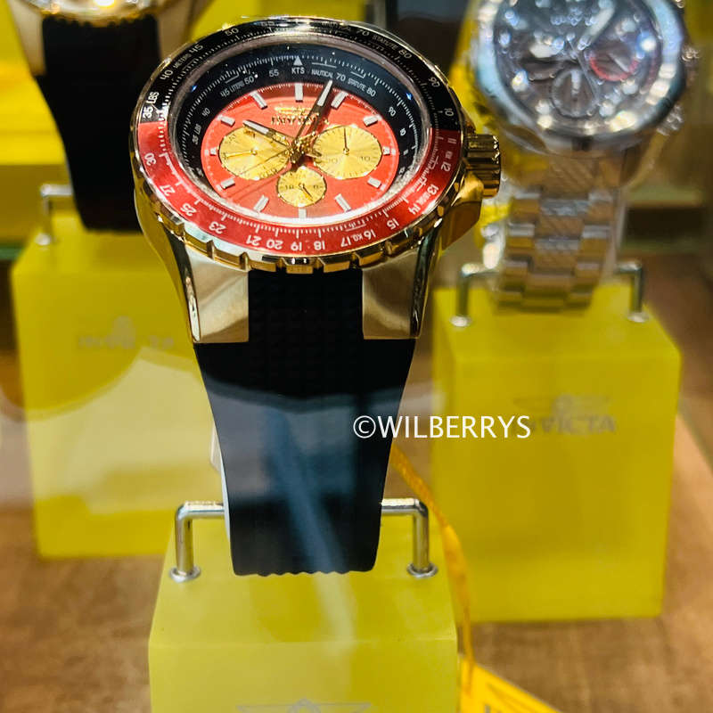 Invicta Aviator Nautical 50mm Crimson Red/Gold Watch
