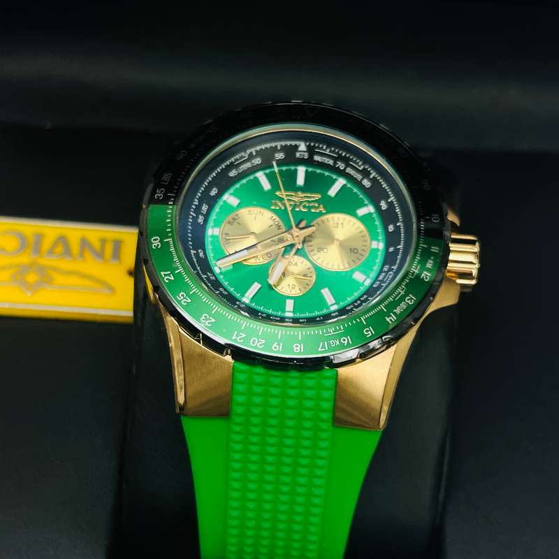 Invicta Aviator 50mm Crimson Gold/Green Chronograph Watch