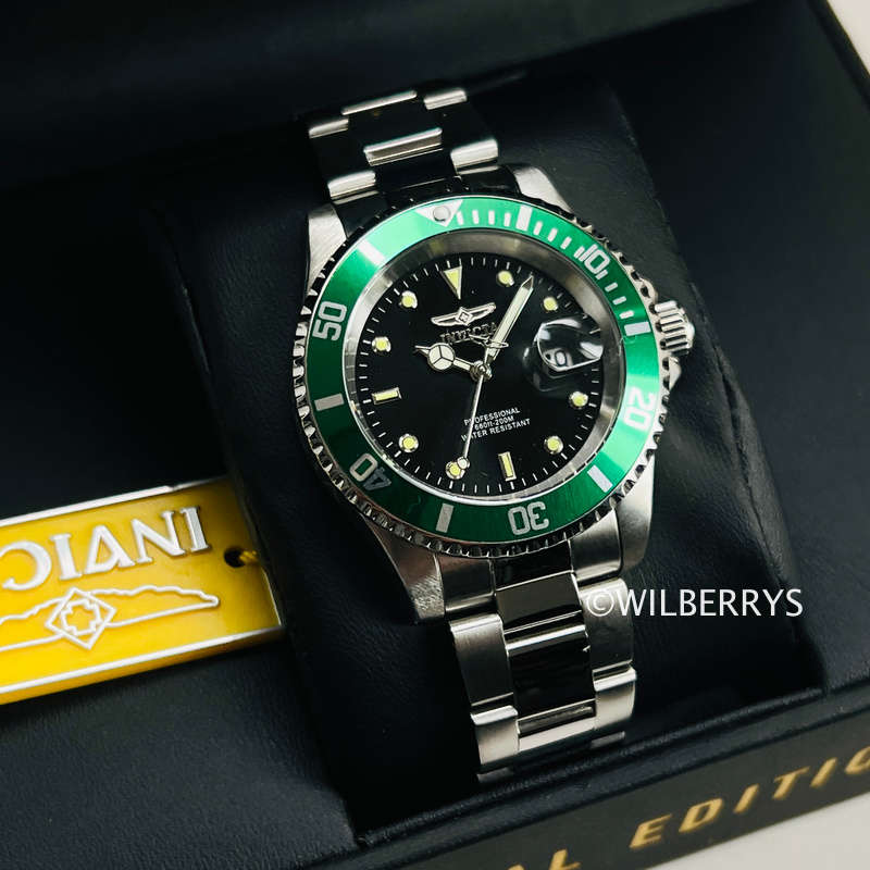 Invicta Sea Urchin Black Dial Silver/Green 200m Dive 40mm Watch