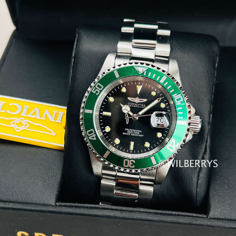 Invicta Sea Urchin Black Dial Silver/Green 200m Dive 40mm Watch