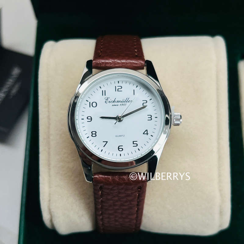 EICHMULLER since 1950 Womens Classic Quartz 30mm Leather Watch Silver/Brown