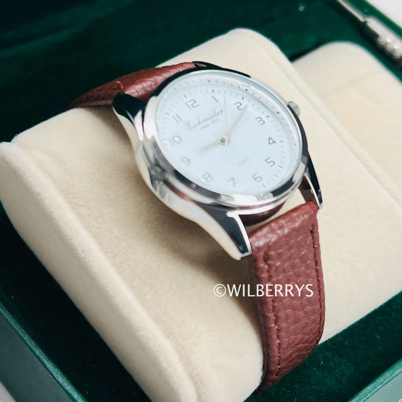 EICHMULLER since 1950 Womens Classic Quartz 30mm Leather Watch Silver/Brown