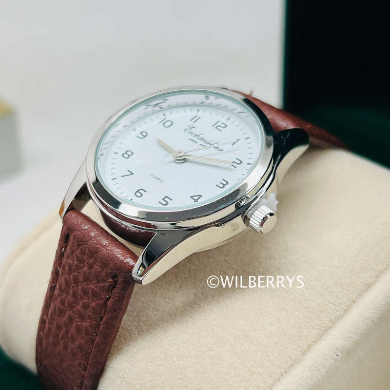 EICHMULLER since 1950 Womens Classic Quartz 30mm Leather Watch Silver/Brown