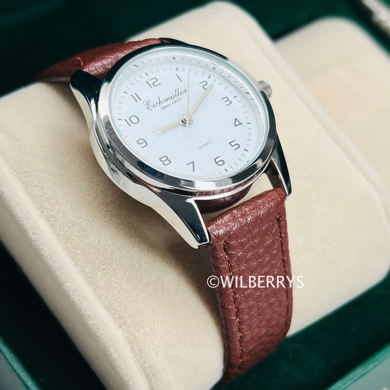 EICHMULLER since 1950 Womens Classic Quartz 30mm Leather Watch Silver/Brown