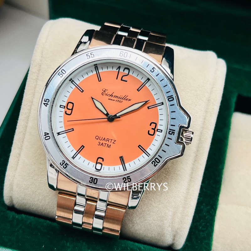EICHMULLER Germany since 1950 Mens Lotus 44mm Two Toned Watch Orange