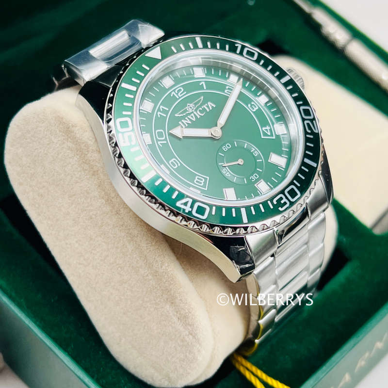 INVICTA Mens Nautical Yachtsman Green Dial Oyster Bracelet Watch