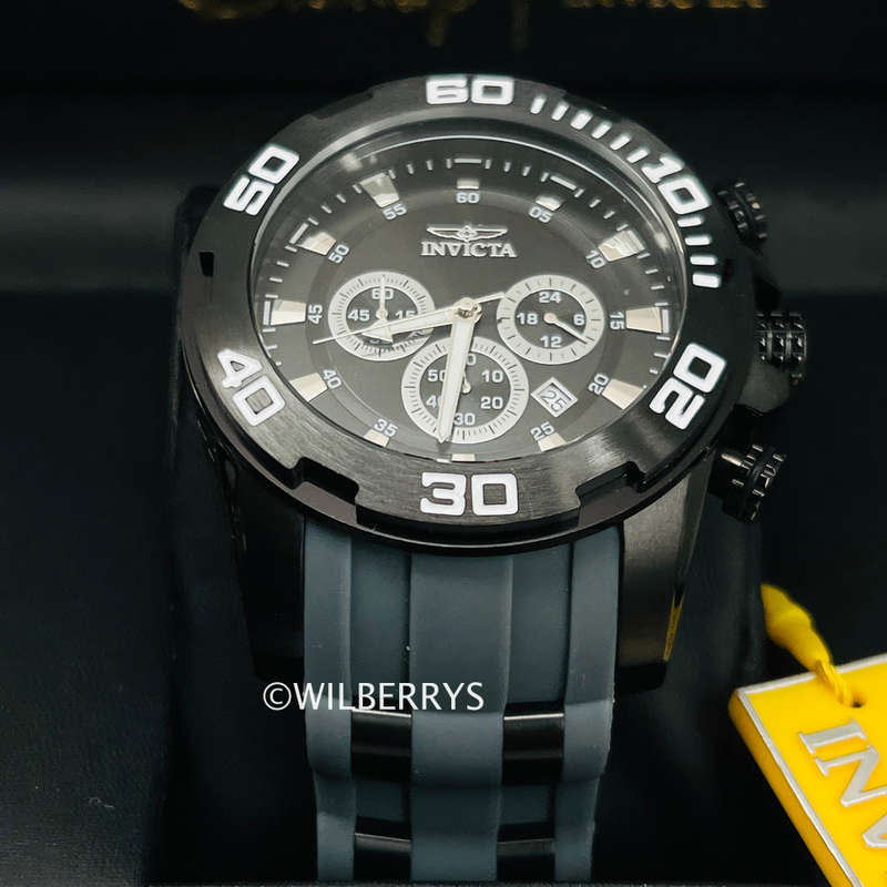 INVICTA Special Forces Ionic Graphite Grey and Silicon Chronograph Watch NEW