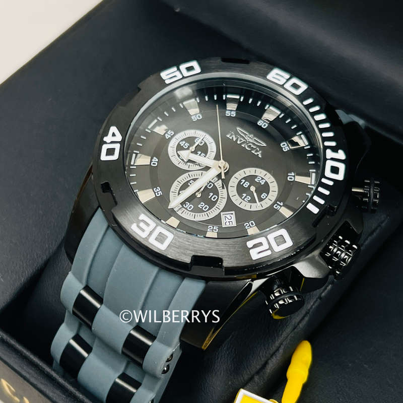 INVICTA Special Forces Ionic Graphite Grey and Silicon Chronograph Watch NEW