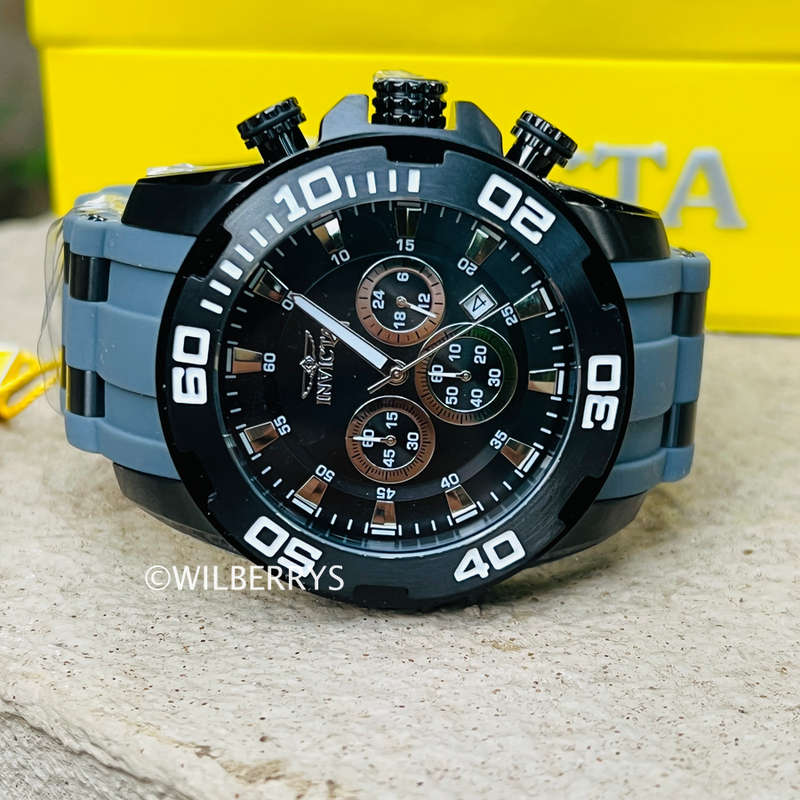 INVICTA Special Forces Ionic Graphite Grey and Silicon Chronograph Watch NEW