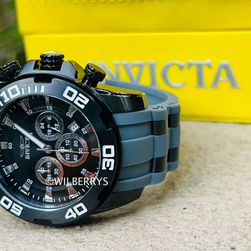 INVICTA Special Forces Ionic Graphite Grey and Silicon Chronograph Watch NEW