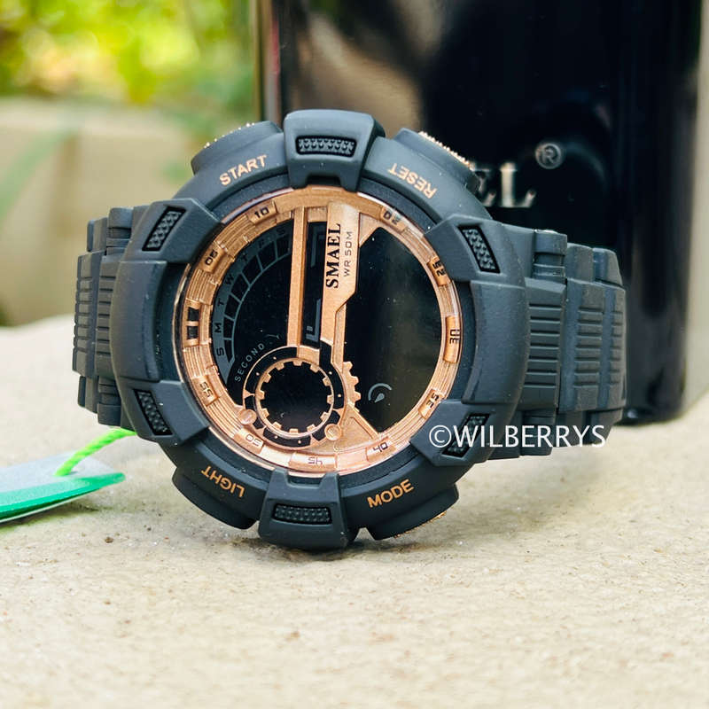 SMAEL SHOCK PROOF Mens COCKPIT 4 mode Black Watch WATER RESISTANT **BRAND NEW**