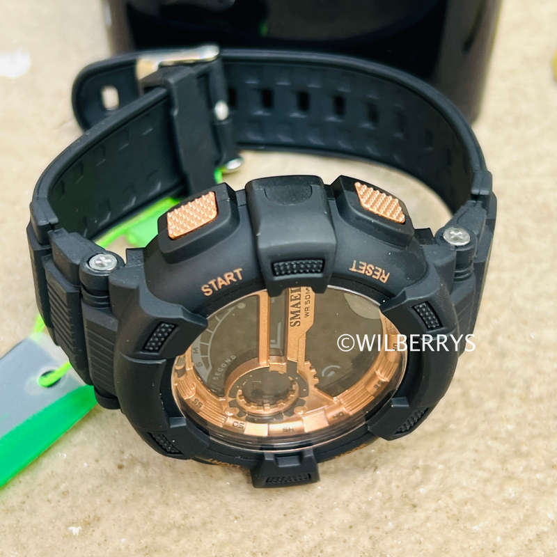SMAEL SHOCK PROOF Mens COCKPIT 4 mode Black Watch WATER RESISTANT **BRAND NEW**