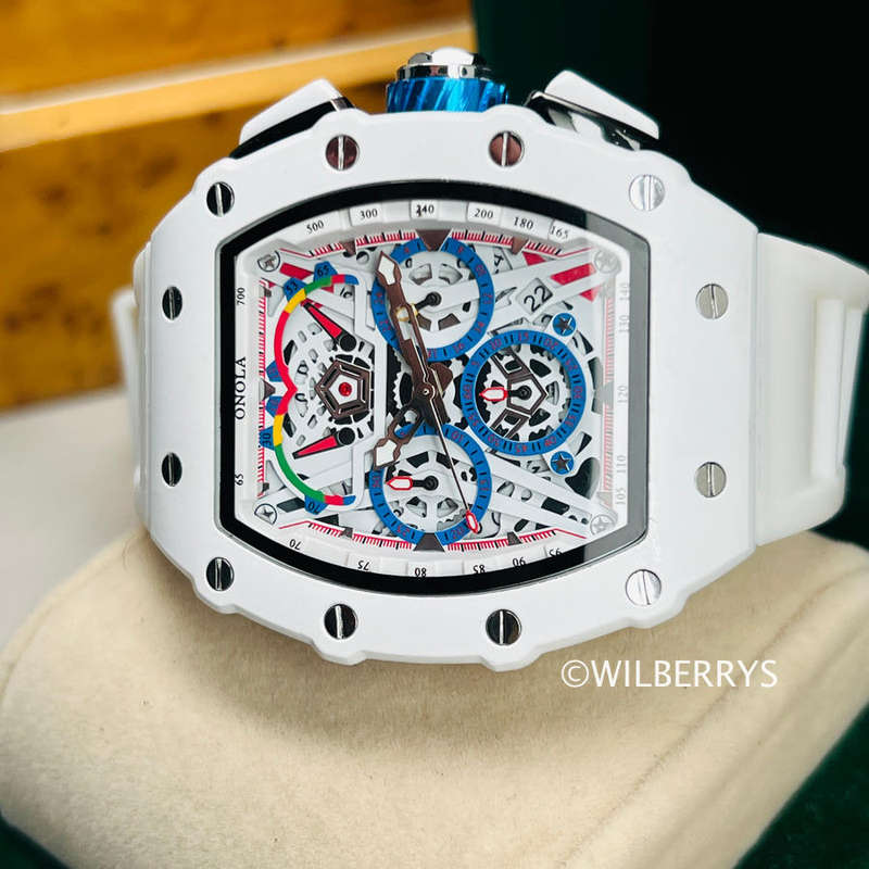 Onola Avantgarde Milk White Chronograph Watch