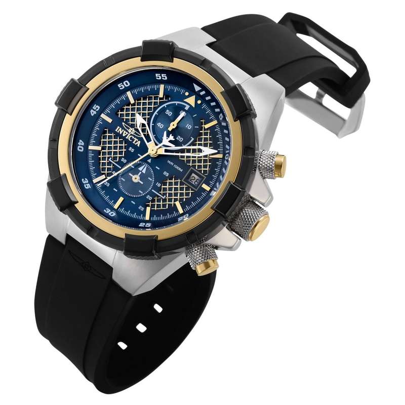 Invicta Aviator 50mm Pilot Gold/Blue Chronograph Watch