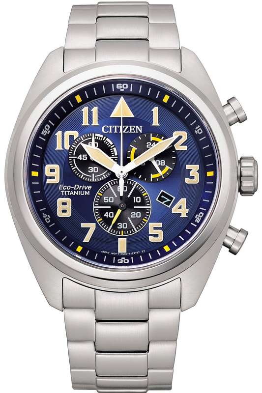 CITIZEN Garrison Super Titanium Pilot Chronograph Watch AT2480-81L