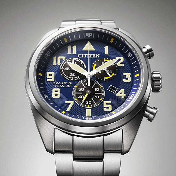 CITIZEN Garrison Super Titanium Pilot Chronograph Watch AT2480-81L