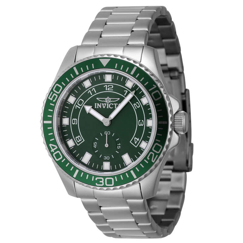 INVICTA Mens Nautical Yachtsman Green Dial Oyster Bracelet Watch