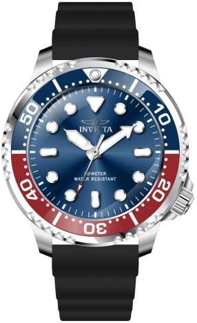INVICTA Mens Pro Diver 48mm Pepsi Silicone Strap Watch