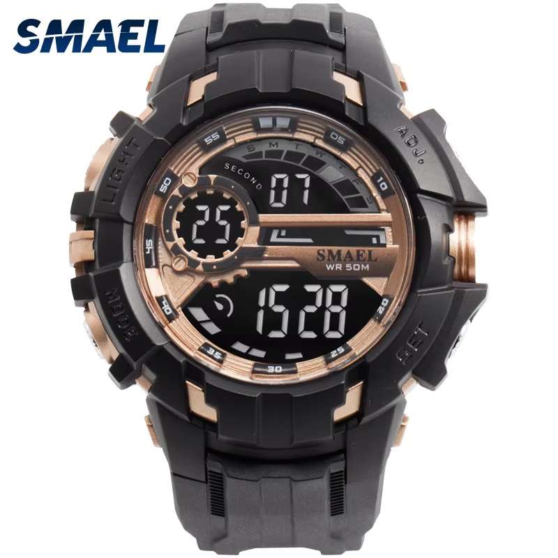 SMAEL SHOCK PROOF Mens COCKPIT 4 mode Black Watch WATER RESISTANT **BRAND NEW**