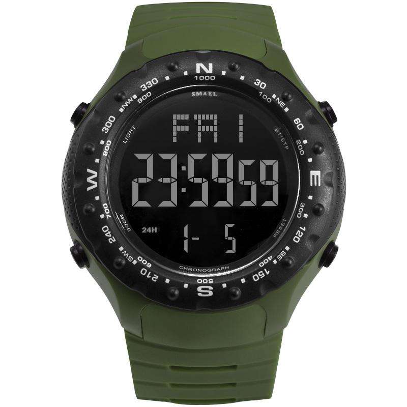 SMAEL Shock Proof Sport Black/Army Green S-Shock Watch **BRAND NEW**