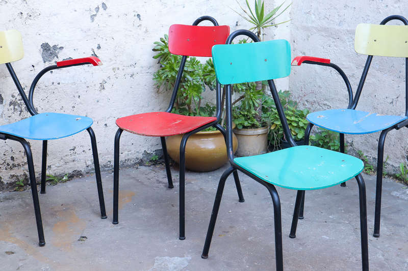 Rare set of four French mid century Vintage Chairs