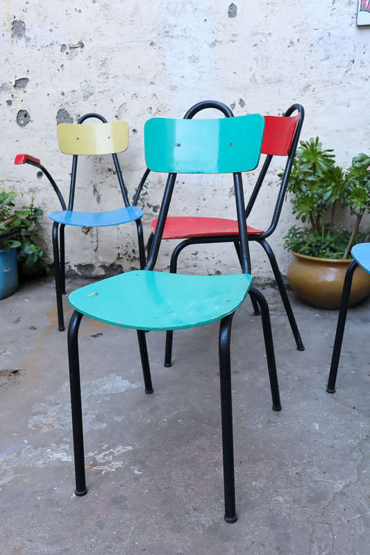 Rare set of four French mid century Vintage Chairs