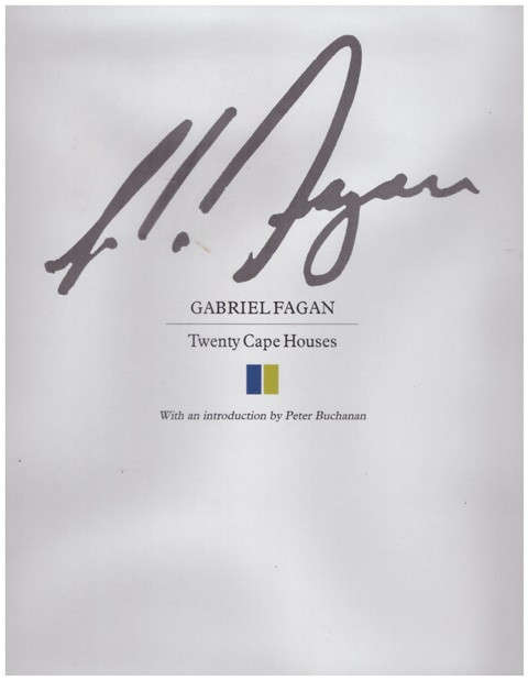"GABRIEL FAGAN - 20 CAPE HOUSES"