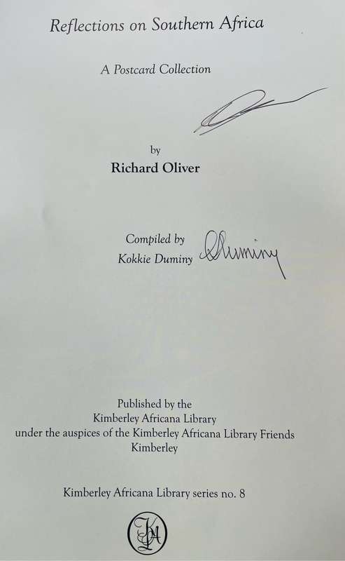 DOUBLE SIGNED! "REFLECTIONS ON SOUTHERN AFRICA - A POSTCARD COLLECTION" BY RICHARD OLIVER