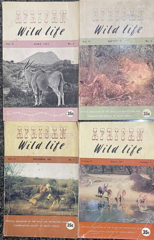 4 EDITIONS OF AFRICAN WILD LIFE MAGAZINE, 1963 - 1967