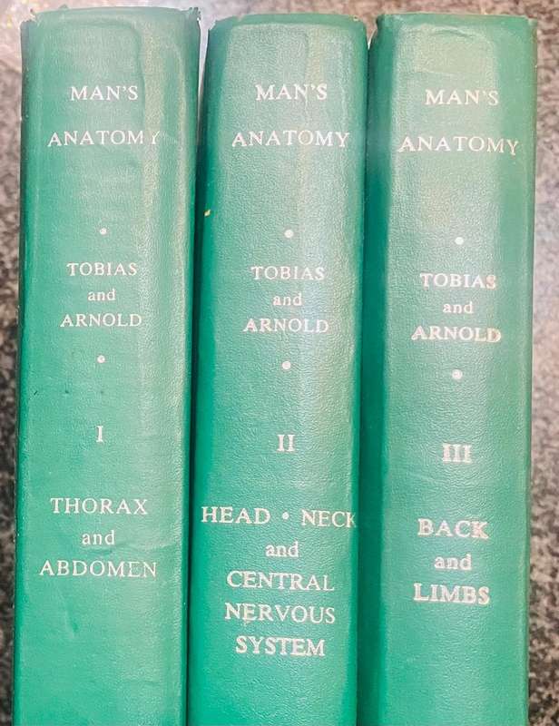 MAN'S ANATOMY" VOLUMES 1-3 COMPLATE SET BY PV TOBIAS AND M ARNOLD, WITWATERSRAND UNIVERSITY PRESS