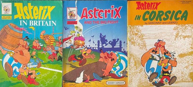 3 ASTERIX AND OBELIX COMICS! ASTERIX IN BRITAIN, ASTERIX AND THE BIG FIGHT, ASTERIX IN CORSICA