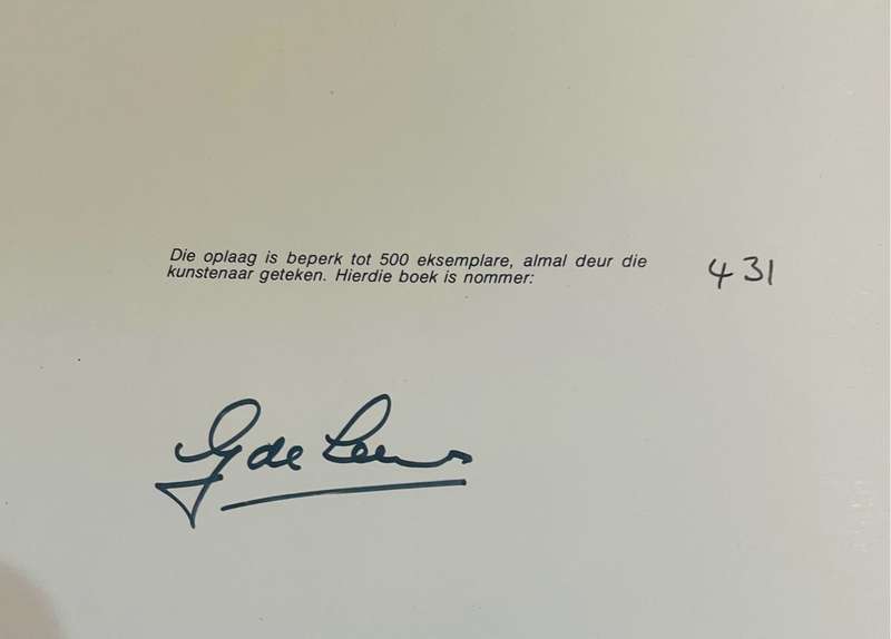 SIGNED!! "GERARD DE LEEUW" BY MATTHYS J STRYDOM NUMBERED COPY